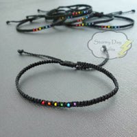 Subtle Rainbow Stackable Friendship Bracelet 3 Color Options to Choose From