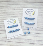 Blue Damask Paper Beads