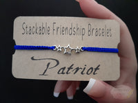 USA, Red White & Blue, Patriot, Stackable Friendship Bracelets: Set of 3 or SINGLES, Minimalist Macramé Design, Waterproof, Adjustable, THIN