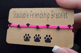 Paw Print Stackable Friendship Bracelet
