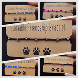 Paw Print Stackable Friendship Bracelet