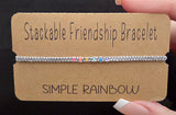 Bright Rainbow Stackable Friendship Bracelet 3 Color Options to Choose From