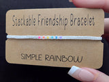 Bright Rainbow Stackable Friendship Bracelet 3 Color Options to Choose From