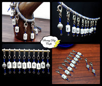 Blue & Silver Hook Reminder Stitch Markers