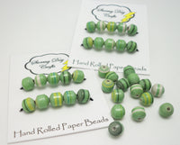 St. Patrick's Day Green Striped Paper Beads