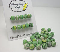 St. Patrick's Day Green Striped Paper Beads