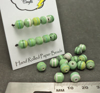 St. Patrick's Day Green Striped Paper Beads