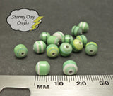 St. Patrick's Day Green Striped Paper Beads