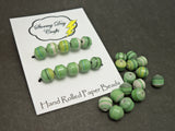 St. Patrick's Day Green Striped Paper Beads