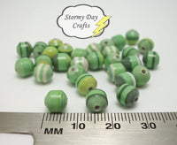 St. Patrick's Day Green Striped Paper Beads