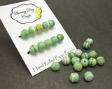 St. Patrick's Day Green Striped Paper Beads