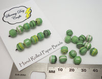 St. Patrick's Day Green Striped Paper Beads